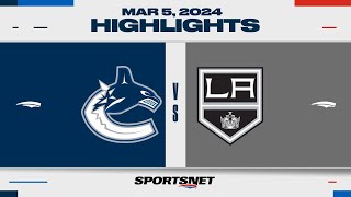 NHL Highlights  Canucks vs Kings  March 5 2024 [upl. by Brott]