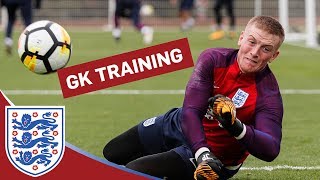 Goalkeeper Training LongRange strikes with Hart Pickford Forster amp Butland  Inside Training [upl. by Haik]