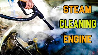 Steam Cleaning Car Engine  How To [upl. by Rasaec]