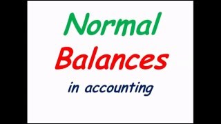 Normal Balances in Accounting [upl. by Vange]