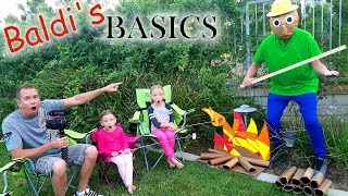 Camping With Baldis Basics in Real Life 24 Hour Overnight Challenge [upl. by Atinihs]