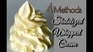 Stabilized Whipped Cream Easy Recipes  4 Methods  Whipped Cream Frosting [upl. by Fayina]