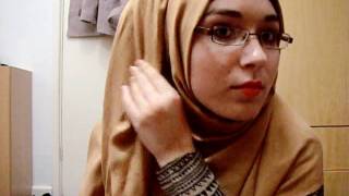 Hijab Tutorial Brown layered hijab volumised [upl. by Alboran]