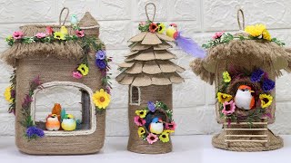 5 Jute Craft Bird House  Home decoration ideas handmade  Jute craft [upl. by Primaveras337]