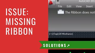 Autocad Problems amp Solutions  Fix Missing Ribbon [upl. by Akeyla]