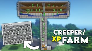 Minecraft EASY CREEPER XP FARM TUTORIAL 119 Gunpowder creeper farm [upl. by Coffey]