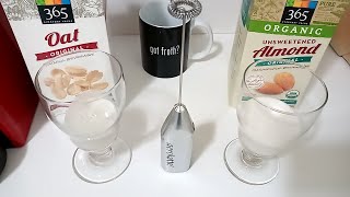 Oat Milk vs Almond Milk part 2 Frothing Test [upl. by Atihana]