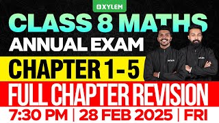 Class 8 Annual Exam  Maths  Chapter 15  Full Chapter Revision  Xylem Class 8 [upl. by Combs]