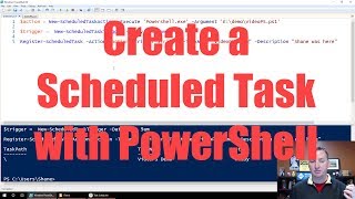 PowerShell create a scheduled task [upl. by Nidnerb942]