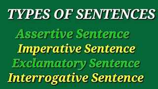 Types of Sentences  Assertive Imperative Exclamatory and Interrogative [upl. by Aimehs361]