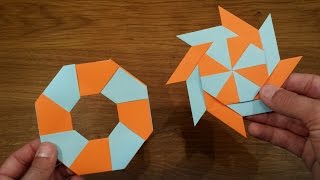 How To Make a Paper Transforming Ninja Star  Origami [upl. by Ycrad]