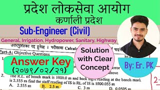 Karnali Pradesh Loksewa Aayog  Civil Sub Engineer  Answer Key  PPSC Karnali  20790221 [upl. by Adekam301]