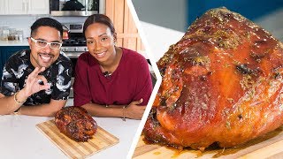 How To Bake A HoneyThyme Glazed Ham  Foodie Nation [upl. by Leontine633]