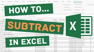 How to Subtract in Excel  Quick and Easy Tutorial [upl. by Clarisse879]