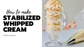 How To Make Stabilised Whipped Cream Frosting Pudding Mix Method [upl. by Jaynell953]