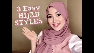 3 simple hijab tutorial styles  Chiffon malaysia  Maranao vlog  philippines [upl. by Kannan570]