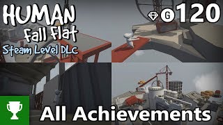 Human Fall Flat  All Steam Level Achievements  AchievementTrophy Guide [upl. by Miki803]