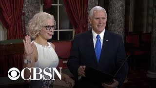 Kyrsten Sinema takes oath as senator on copy of constitution [upl. by Messere]