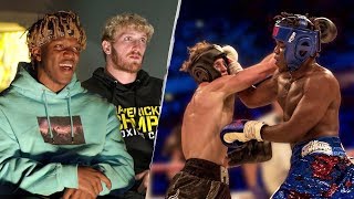 KSI amp Logan Paul Rewatch The First Boxing Fight  40 Days [upl. by Nemrak996]