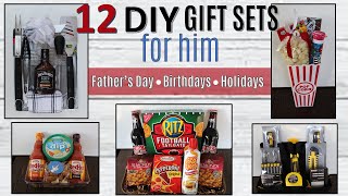 12 Gift Basket Ideas FOR HIM  ⭐CHRISTMAS amp MORE⭐  Dollar Tree amp Walmart [upl. by Euqinim]