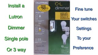 Lutron dimmer installreplacement [upl. by Nnyllatsyrc932]