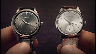 Jaeger LeCoultre vs Zenith  Ultra Thin Watches  Watchfinder amp Co [upl. by Skvorak737]