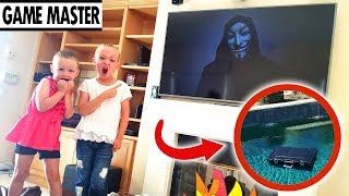 Game Master Hacks Our TV and Drops Mystery Box in Our Pool [upl. by Giuseppe23]