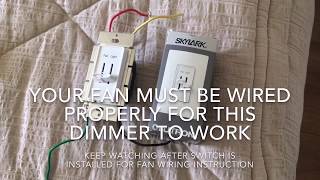 How to install Lutron Skylark ceiling fan light combo dimmer switch [upl. by Locklin]