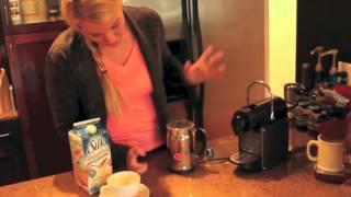 Nespresso Aeroccino Plus Frother Review Frothing Almond Milk [upl. by Hepsiba]