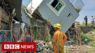 Powerful earthquake hits northern Philippines  BBC News [upl. by Enywad457]