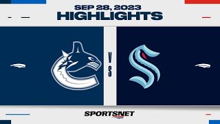 NHL PreSeason Highlights  Canucks vs Kraken  September 28 2023 [upl. by Arde]